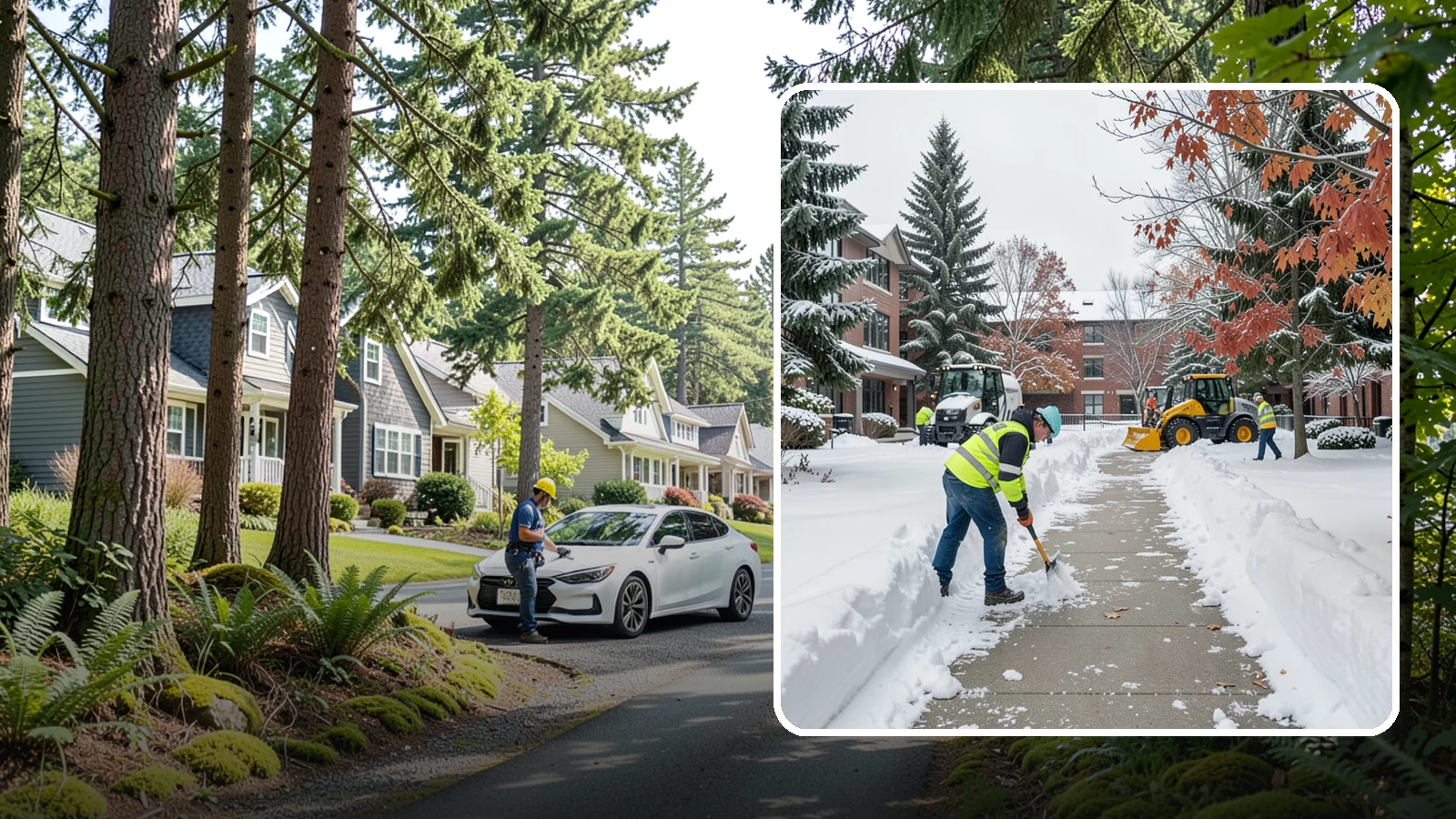 Courtyard Snow Removal in Normandy Park, King County, WA - We remove snow from enclosed courtyards and interior common areas so residents and staff can cross them safely in Western...