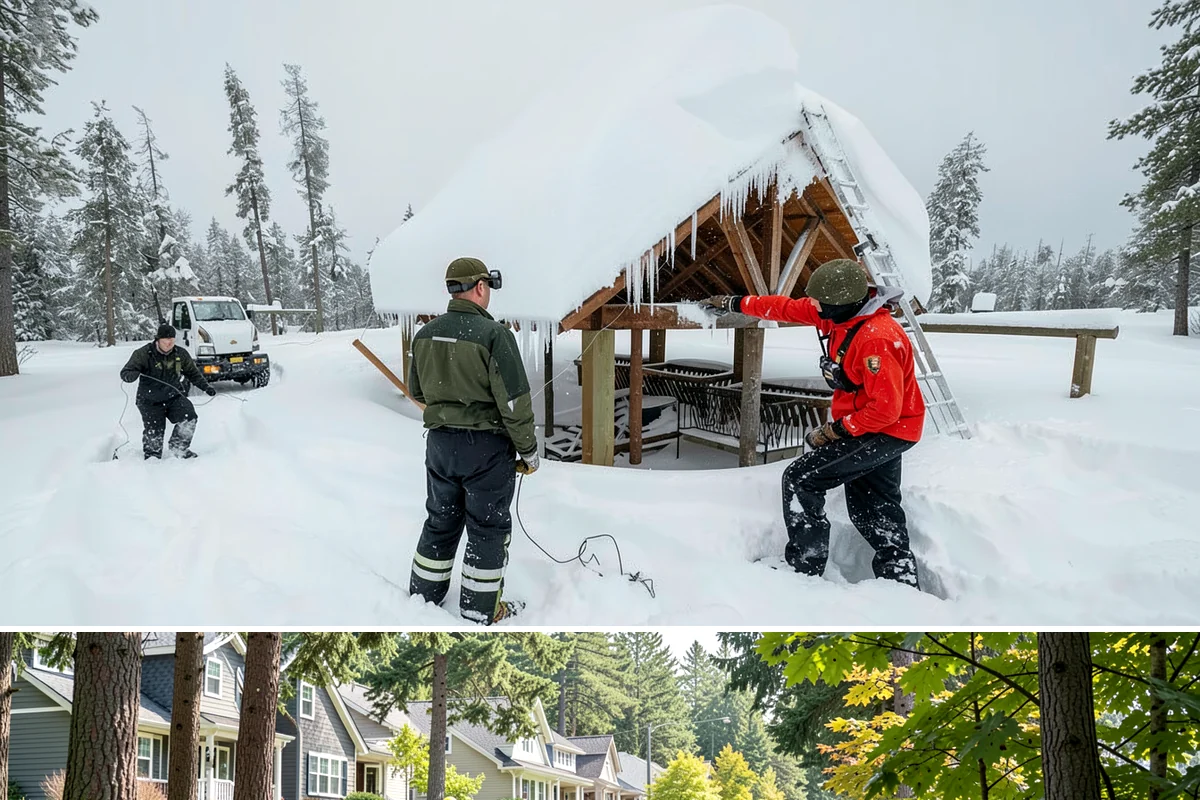 Courtyard Snow Removal in Normandy Park, King County, WA - Cleared after every snow event through the season since enclosed courtyards thaw slowly in our climate.