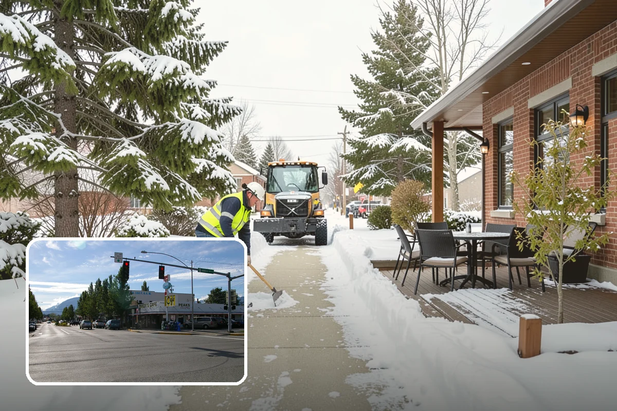 Courtyard Snow Removal in North Bend, King County, WA - Keeps interior courtyards crossable in winter