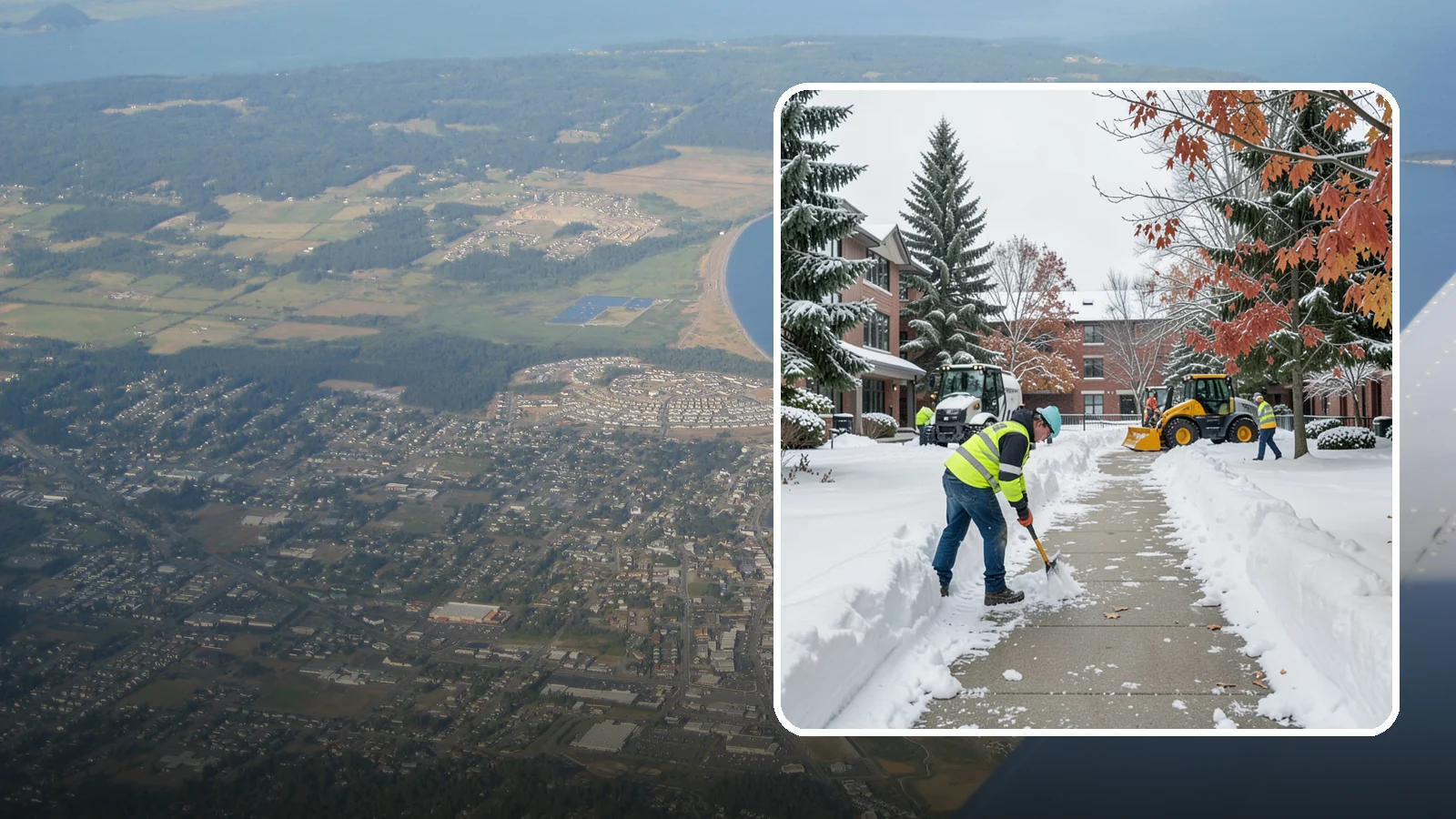 Courtyard Snow Removal in Oak Harbor, Island County, WA - We remove snow from enclosed courtyards and interior common areas so residents and staff can cross them safely in Western...