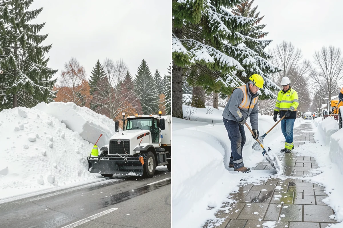 Courtyard Snow Removal in Oak Harbor, Island County, WA - Walk the courtyard paths, nodes, and passages