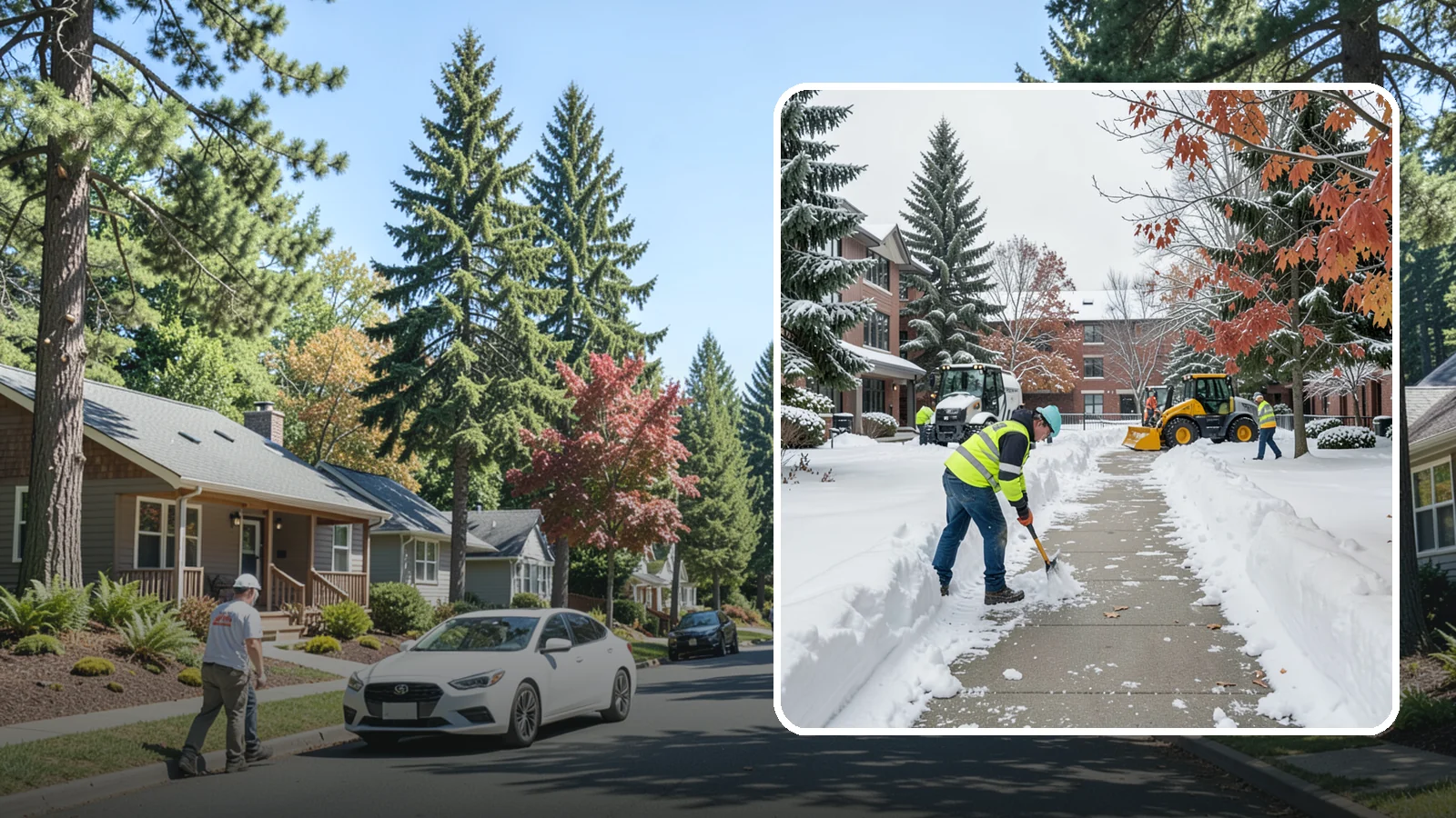 Courtyard Snow Removal in Orting, Pierce County, WA - We remove snow from enclosed courtyards and interior common areas so residents and staff can cross them safely in Western...