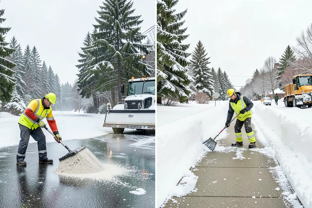 Courtyard Snow Removal in Pacific, King County, WA - Walk the courtyard paths, nodes, and passages