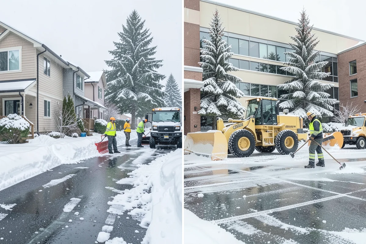 Courtyard Snow Removal in Renton, King County, WA - Walk the courtyard paths, nodes, and passages
