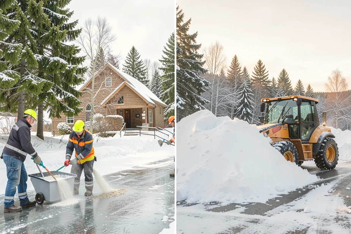 Courtyard Snow Removal in Sammamish, King County, WA - Walk the courtyard paths, nodes, and passages