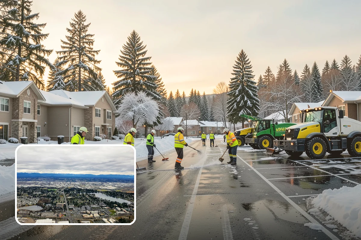 Courtyard Snow Removal in SeaTac, King County, WA - Keeps interior courtyards crossable in winter