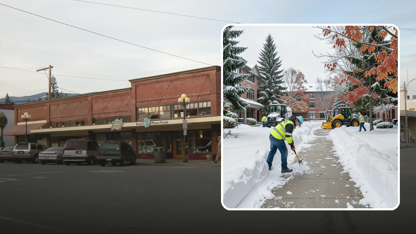 Courtyard Snow Removal in Sedro-Woolley, Skagit County, WA - We remove snow from enclosed courtyards and interior common areas so residents and staff can cross them safely in Western...