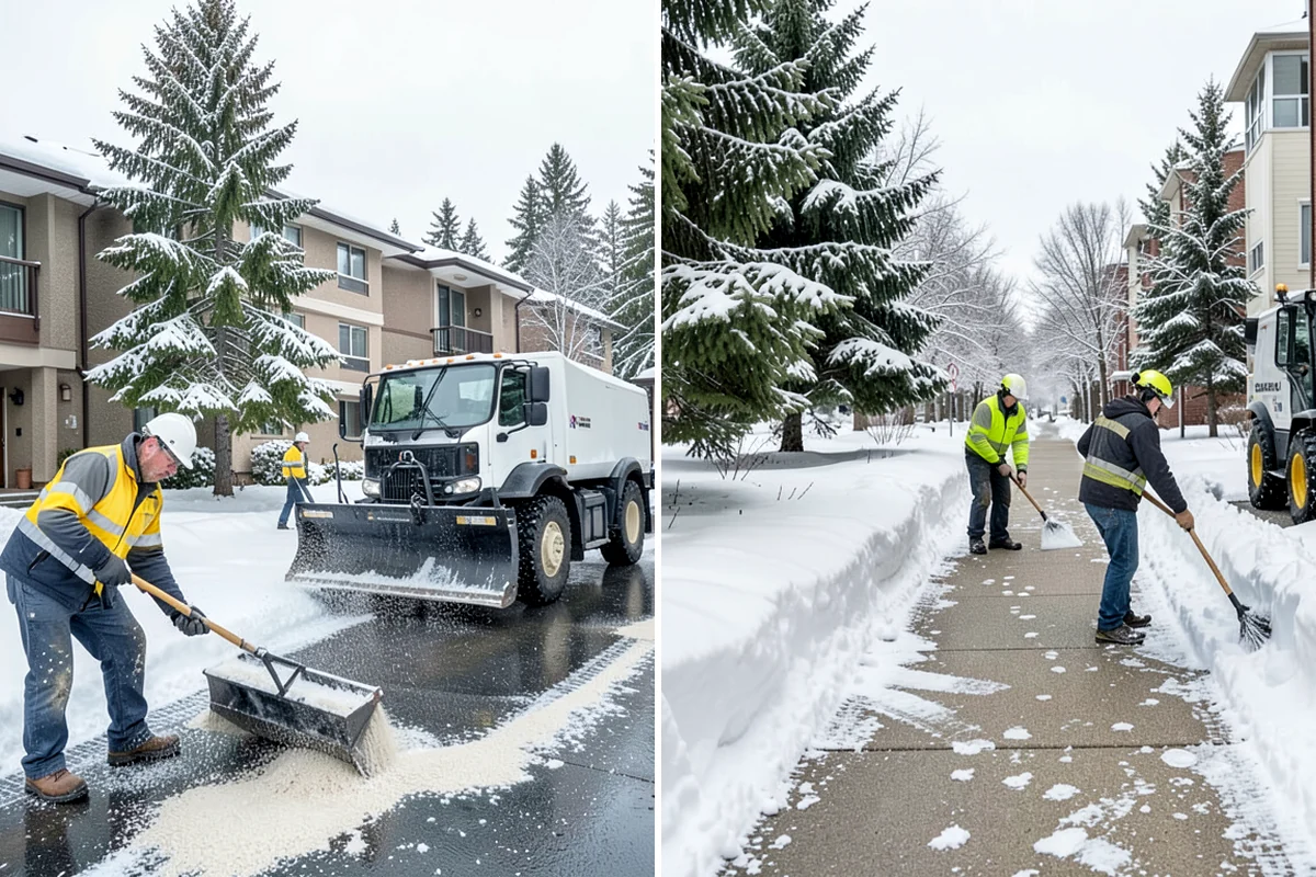 Courtyard Snow Removal in Sedro-Woolley, Skagit County, WA - Walk the courtyard paths, nodes, and passages