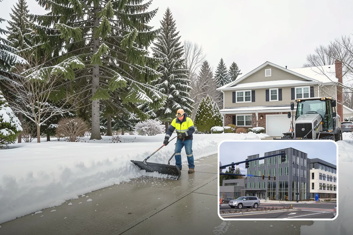 Courtyard Snow Removal in Shoreline, King County, WA - Keeps interior courtyards crossable in winter