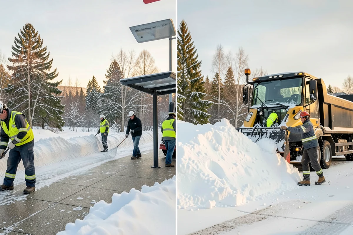 Courtyard Snow Removal in Shoreline, King County, WA - Walk the courtyard paths, nodes, and passages