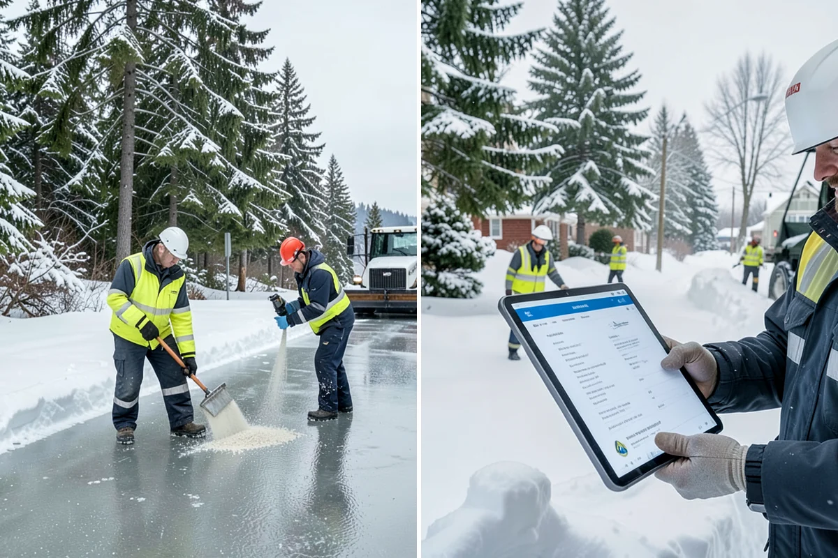 Courtyard Snow Removal in Snoqualmie, King County, WA - Walk the courtyard paths, nodes, and passages