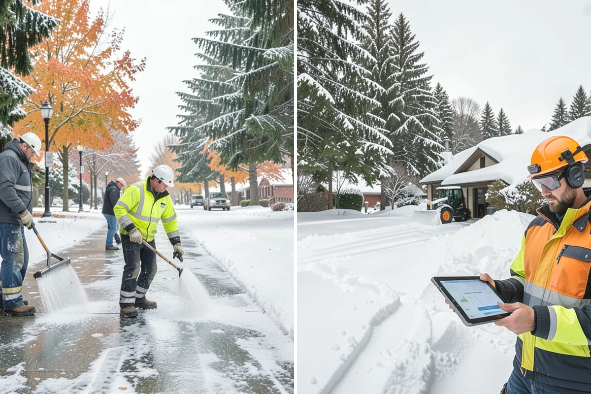 Courtyard Snow Removal in Steilacoom, Pierce County, WA - Walk the courtyard paths, nodes, and passages