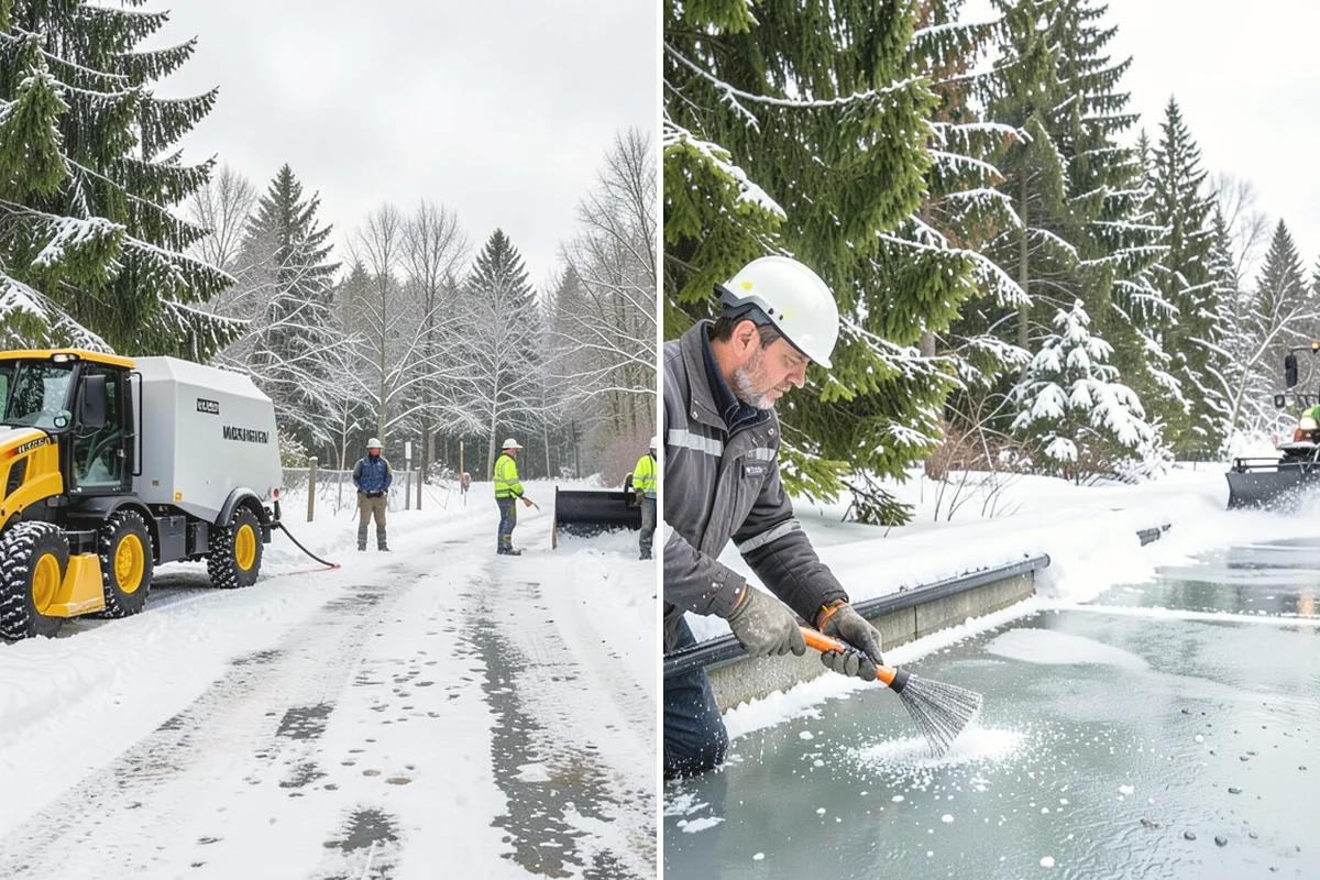 Courtyard Snow Removal in University Place, Pierce County, WA - Walk the courtyard paths, nodes, and passages