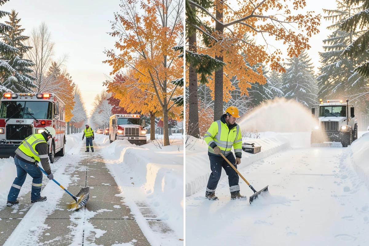 Courtyard Snow Removal in Wilkeson, Pierce County, WA - Walk the courtyard paths, nodes, and passages