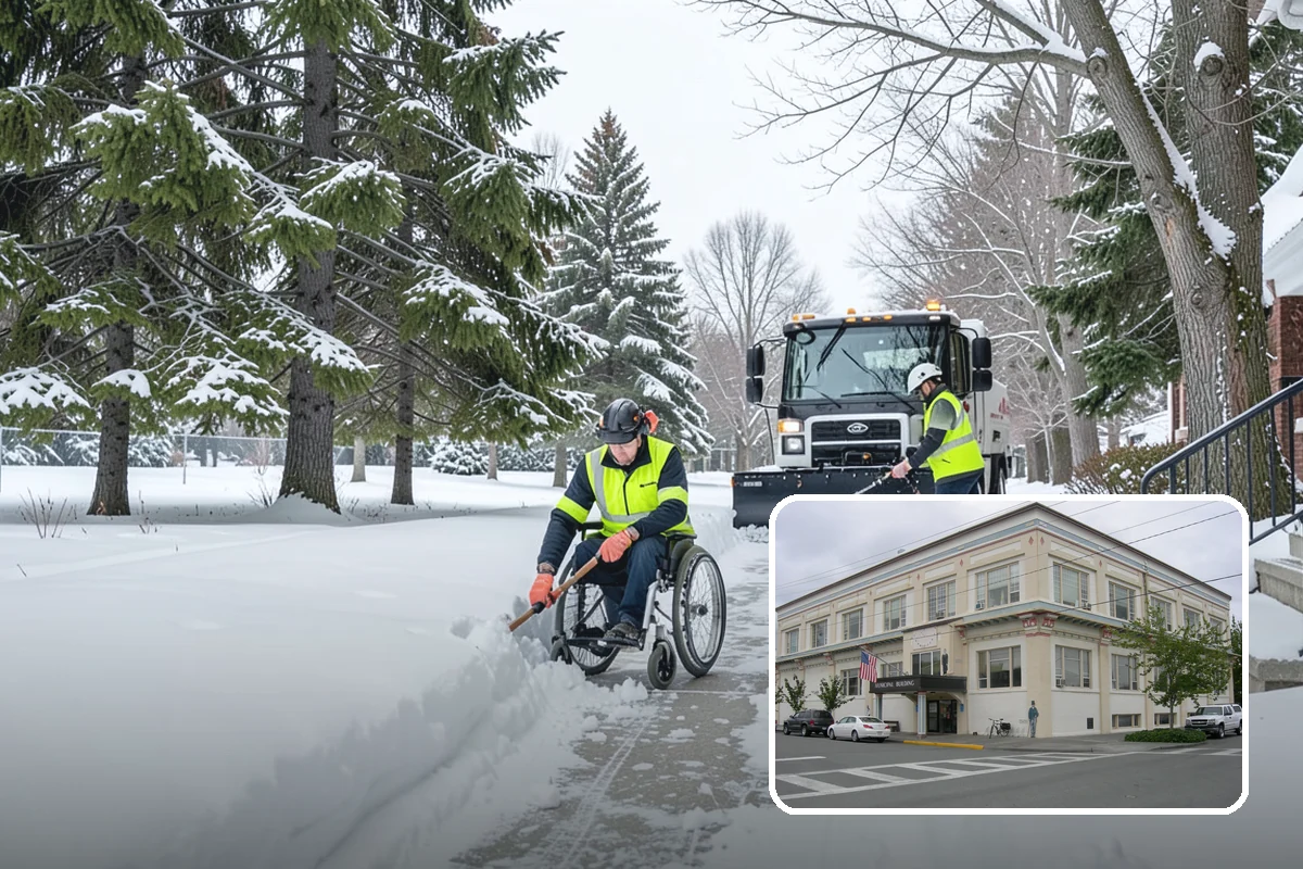 Credit Union Snow Removal in Anacortes, Skagit County, WA - Member lots and drive-up lanes cleared before hours