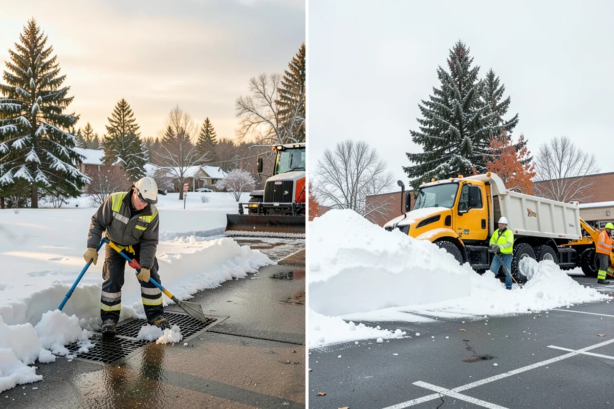 Credit Union Snow Removal in Arlington, Snohomish County, WA - Map member parking, drive-up lanes, and deposit access