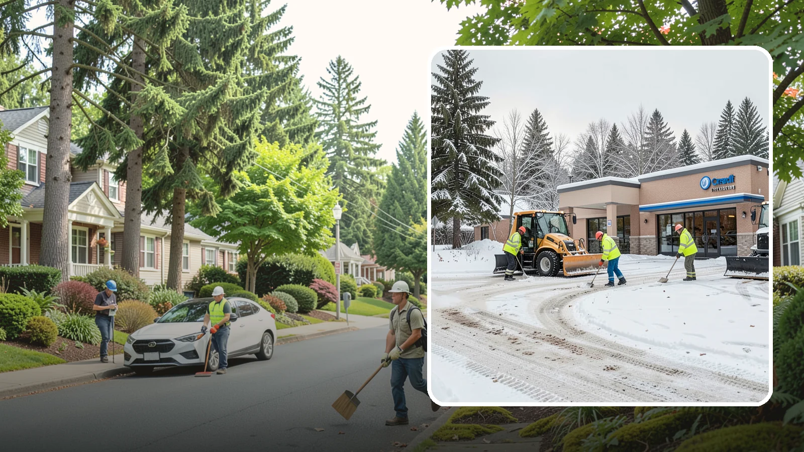 Credit Union Snow Removal in Beaux Arts Village, King County, WA - We keep your credit union's member lots, drive-up lanes, and entrances safe so serving your community never stops for the weather.