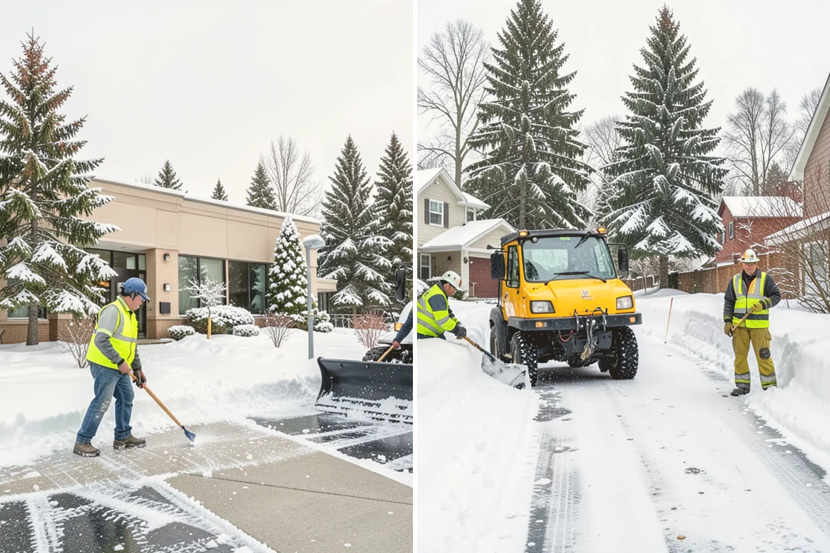 Credit Union Snow Removal in Bellevue, King County, WA - Map member parking, drive-up lanes, and deposit access