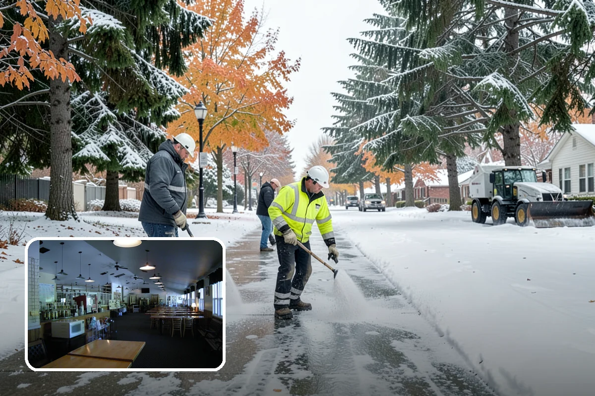 Credit Union Snow Removal in Black Diamond, King County, WA - Member lots and drive-up lanes cleared before hours