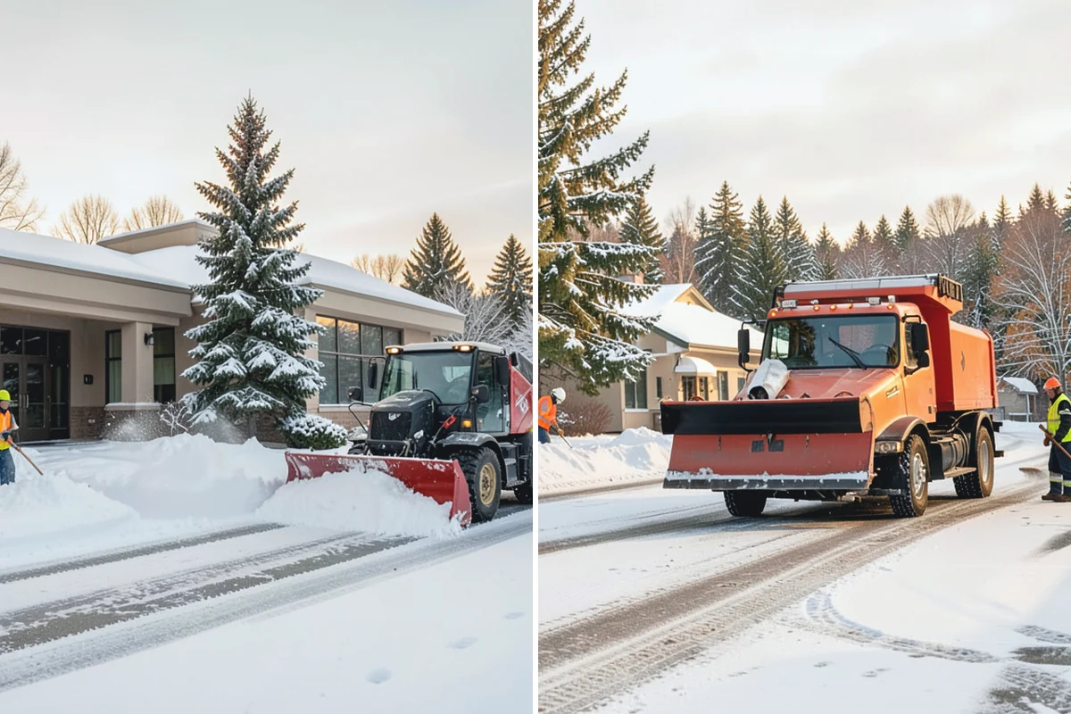 Credit Union Snow Removal in Bonney Lake, Pierce County, WA - Map member parking, drive-up lanes, and deposit access