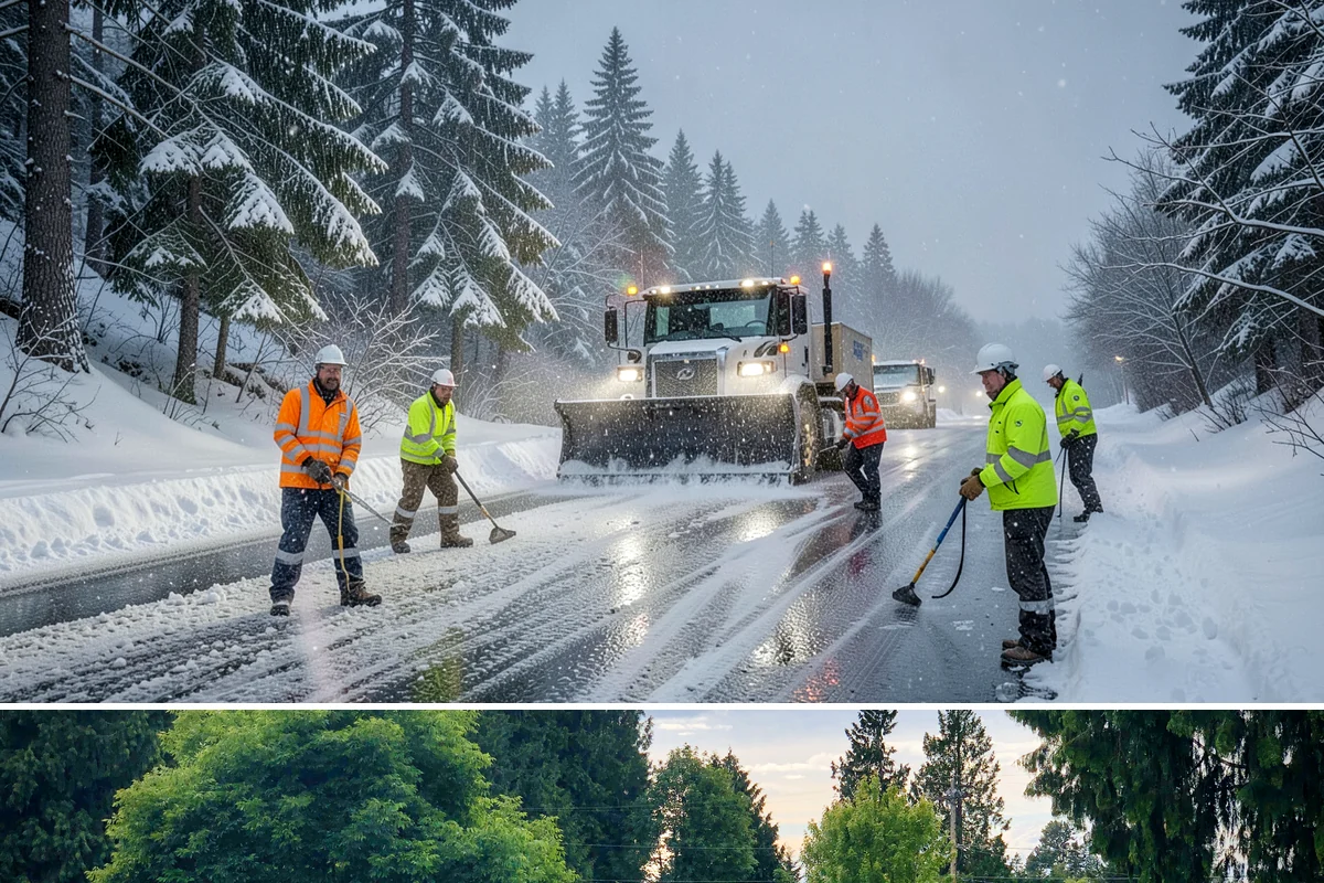 Credit Union Snow Removal in Bonney Lake, Pierce County, WA - Coverage matters most from late November through February during lowland freeze events.