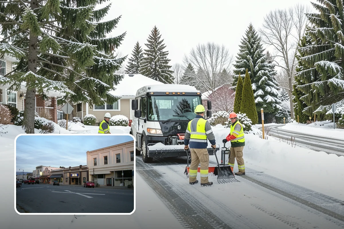 Credit Union Snow Removal in Burlington, Skagit County, WA - Member lots and drive-up lanes cleared before hours