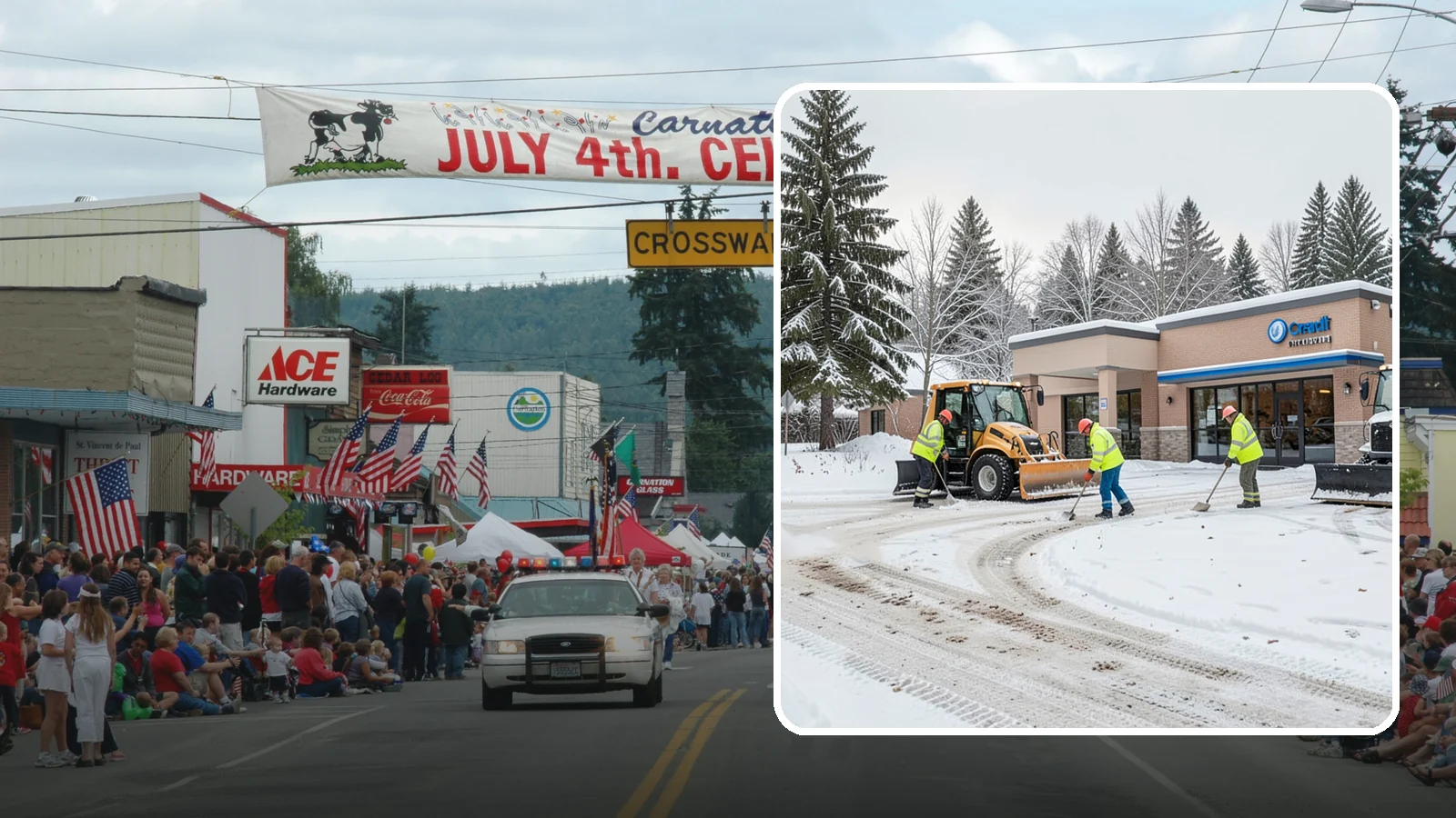 Credit Union Snow Removal in Carnation, King County, WA - We keep your credit union's member lots, drive-up lanes, and entrances safe so serving your community never stops for the weather.