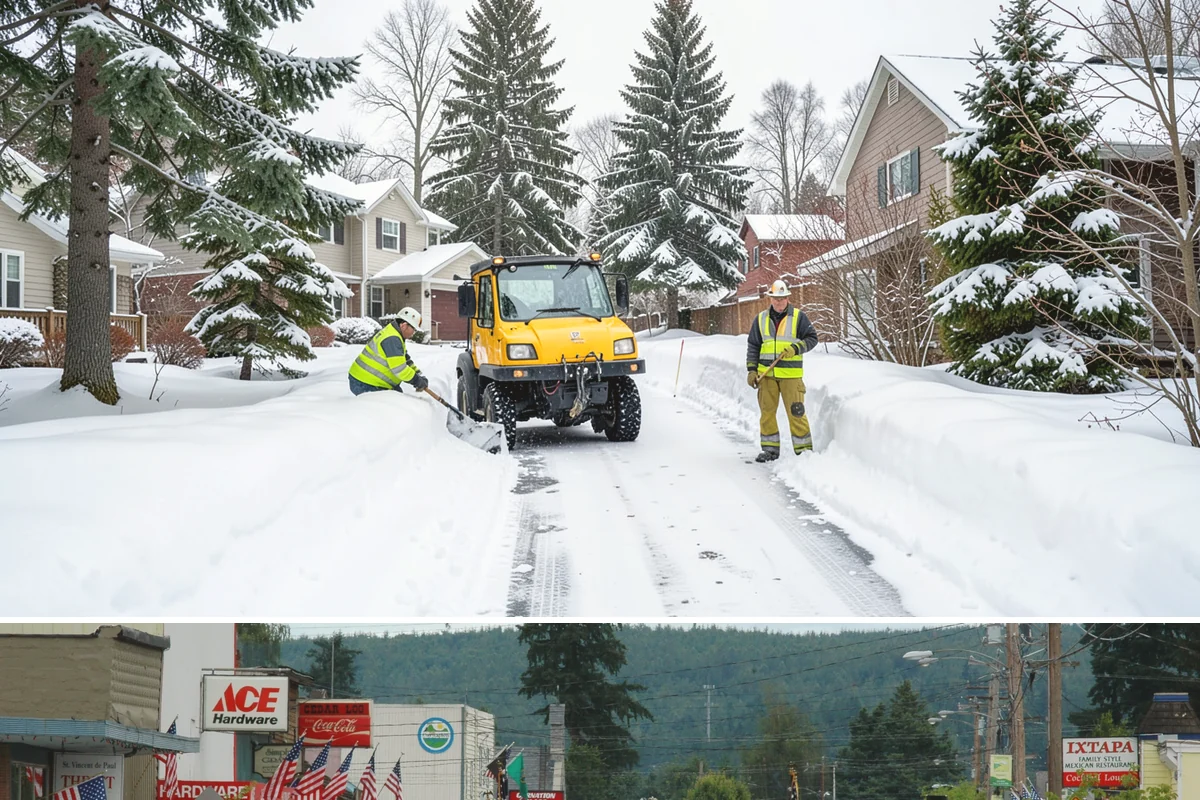 Credit Union Snow Removal in Carnation, King County, WA - Coverage matters most from late November through February during lowland freeze events.