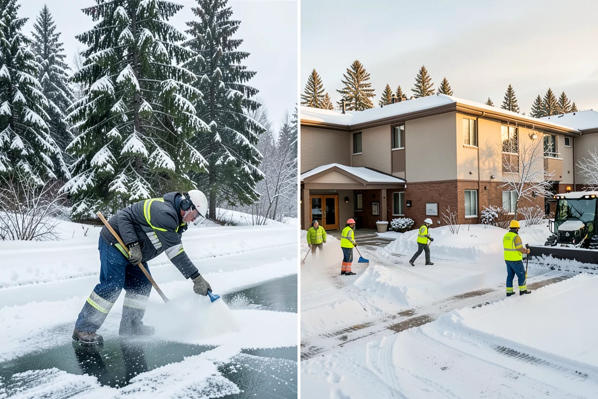 Credit Union Snow Removal in Clyde Hill, King County, WA - Map member parking, drive-up lanes, and deposit access