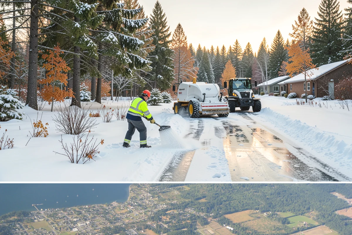 Credit Union Snow Removal in Coupeville, Island County, WA - Coverage matters most from late November through February during lowland freeze events.
