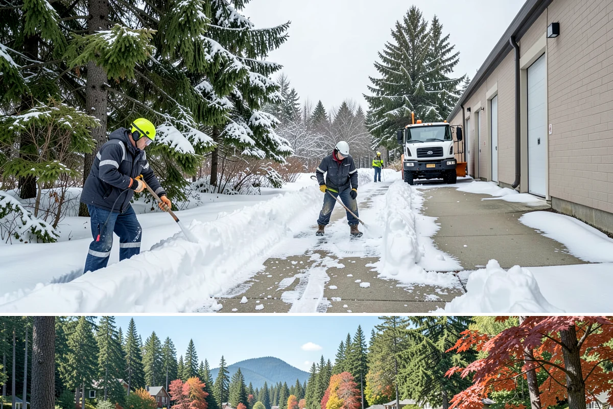 Credit Union Snow Removal in Covington, King County, WA - Coverage matters most from late November through February during lowland freeze events.