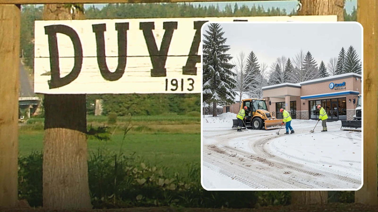 Credit Union Snow Removal in Duvall, King County, WA - We keep your credit union's member lots, drive-up lanes, and entrances safe so serving your community never stops for the weather.