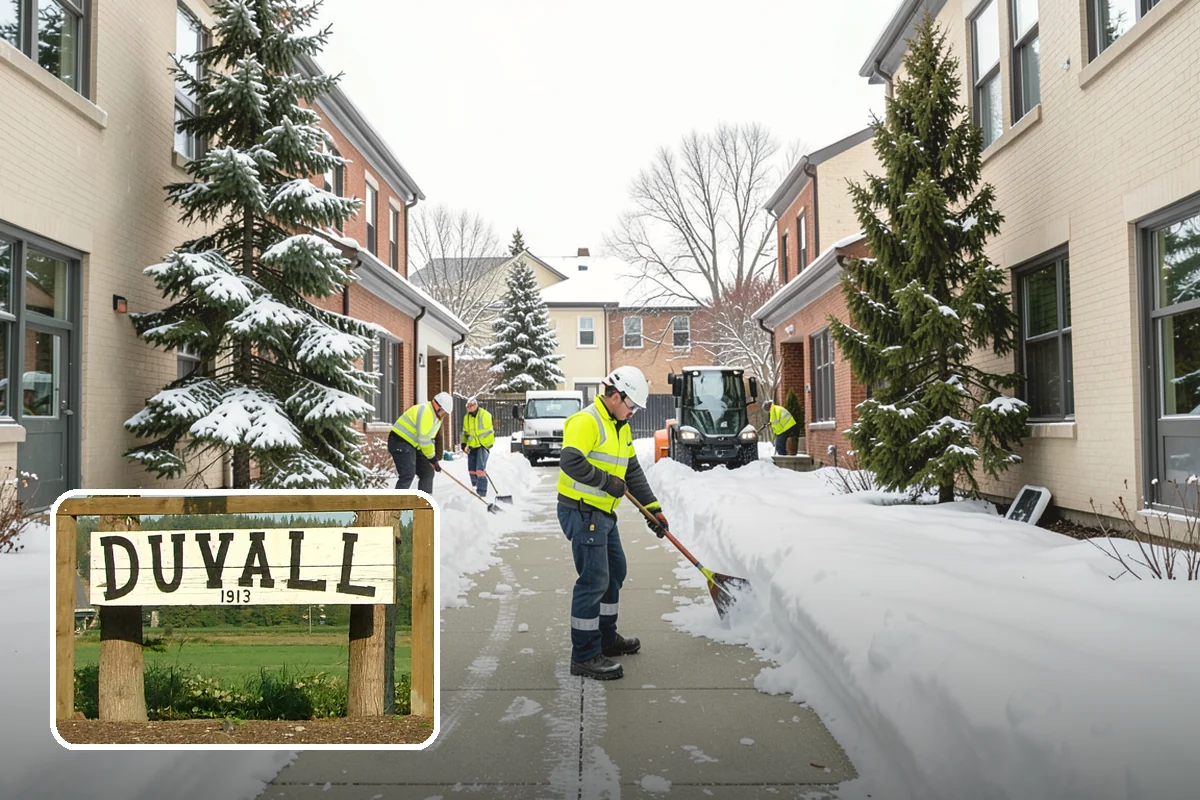 Credit Union Snow Removal in Duvall, King County, WA - Member lots and drive-up lanes cleared before hours