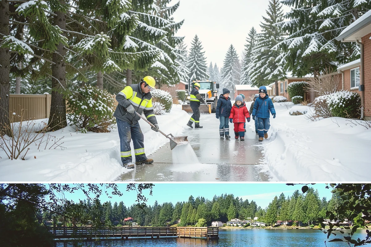 Credit Union Snow Removal in Federal Way, King County, WA - Coverage matters most from late November through February during lowland freeze events.
