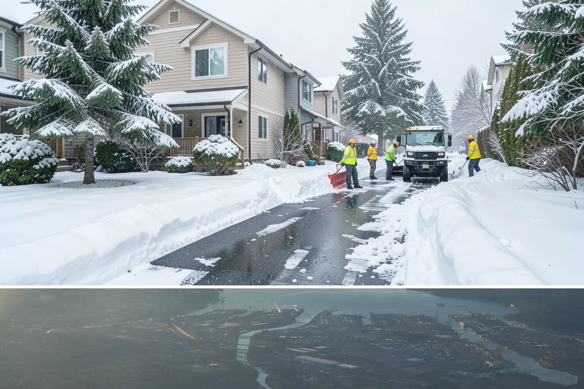 Credit Union Snow Removal in Fife, Pierce County, WA - Coverage matters most from late November through February during lowland freeze events.