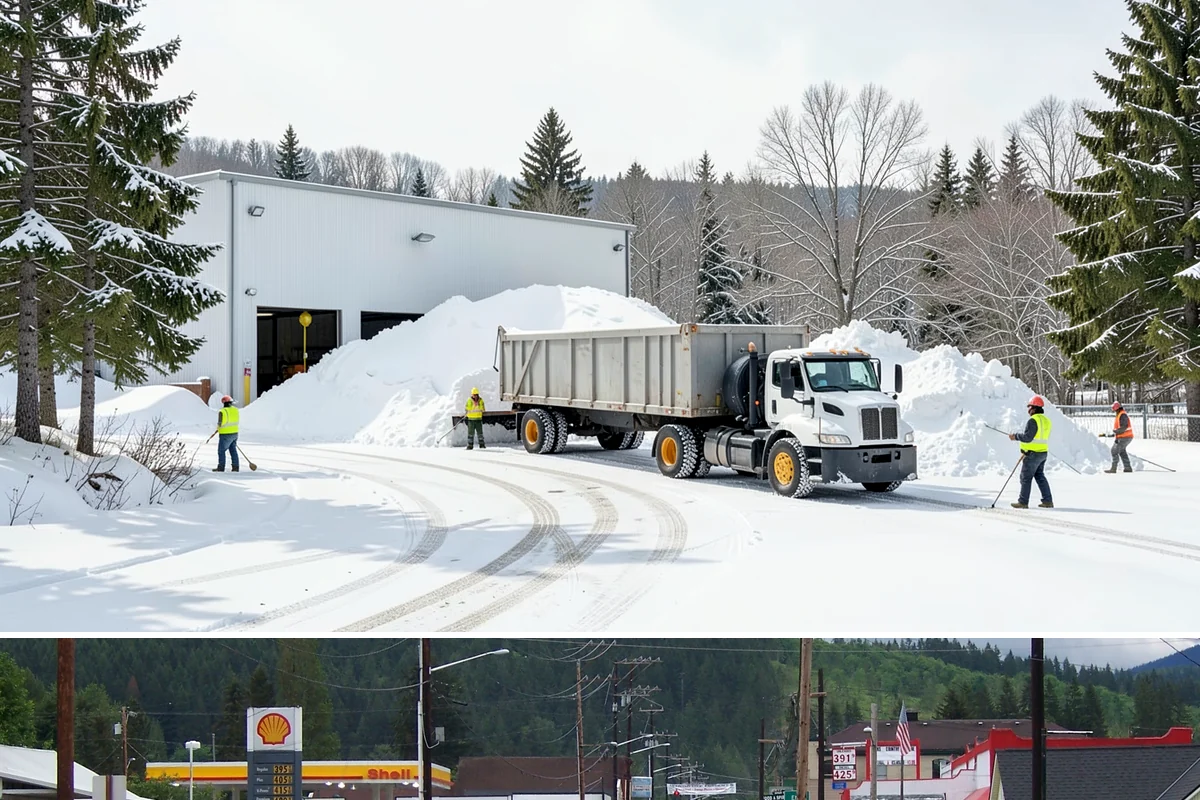 Credit Union Snow Removal in Granite Falls, Snohomish County, WA - Coverage matters most from late November through February during lowland freeze events.