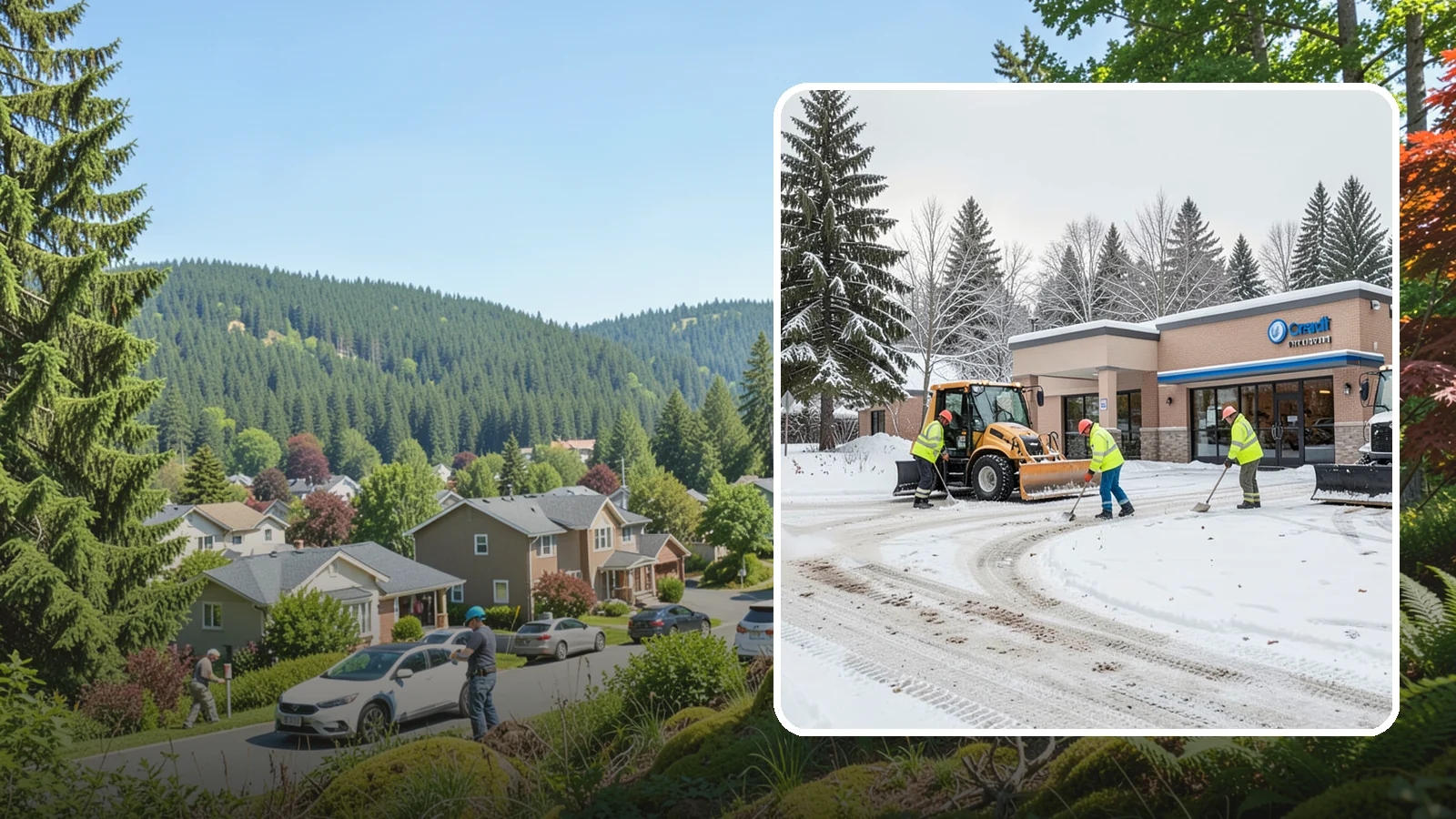Credit Union Snow Removal in Index, Snohomish County, WA - We keep your credit union's member lots, drive-up lanes, and entrances safe so serving your community never stops for the weather.