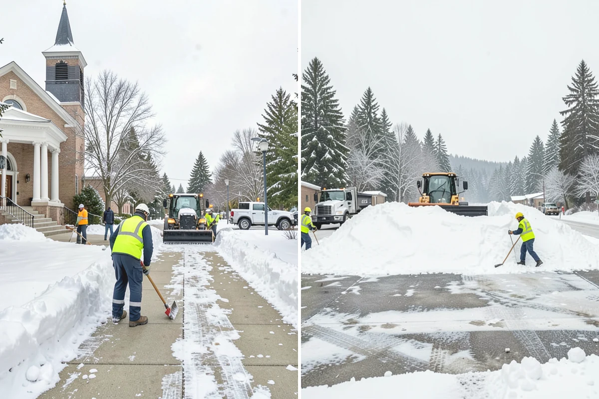 Credit Union Snow Removal in Issaquah, King County, WA - Map member parking, drive-up lanes, and deposit access
