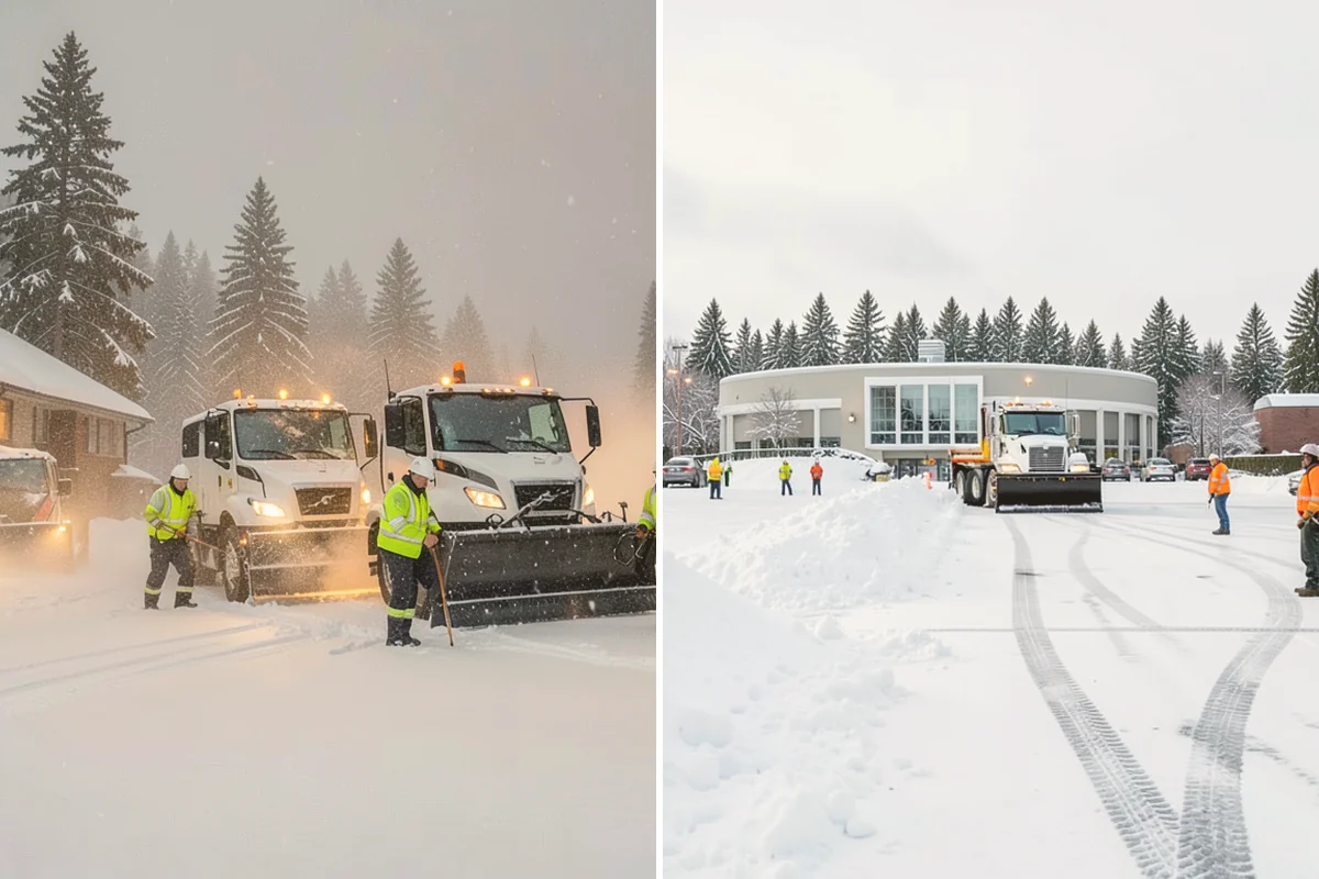 Credit Union Snow Removal in Kent, King County, WA - Map member parking, drive-up lanes, and deposit access