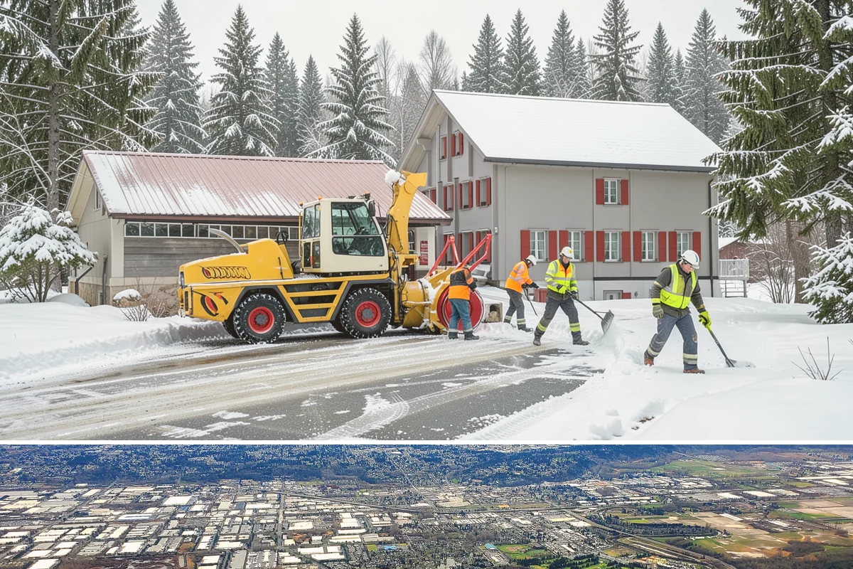 Credit Union Snow Removal in Kent, King County, WA - Coverage matters most from late November through February during lowland freeze events.