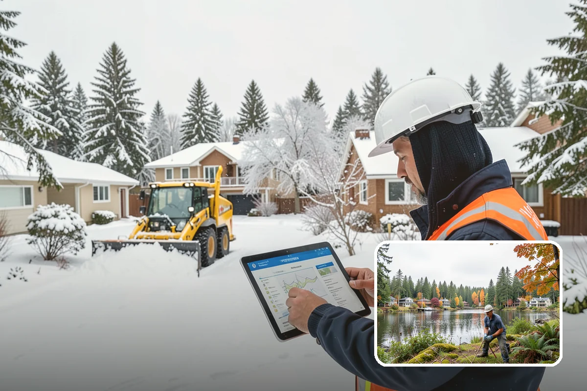 Credit Union Snow Removal in La Conner, Skagit County, WA - Member lots and drive-up lanes cleared before hours