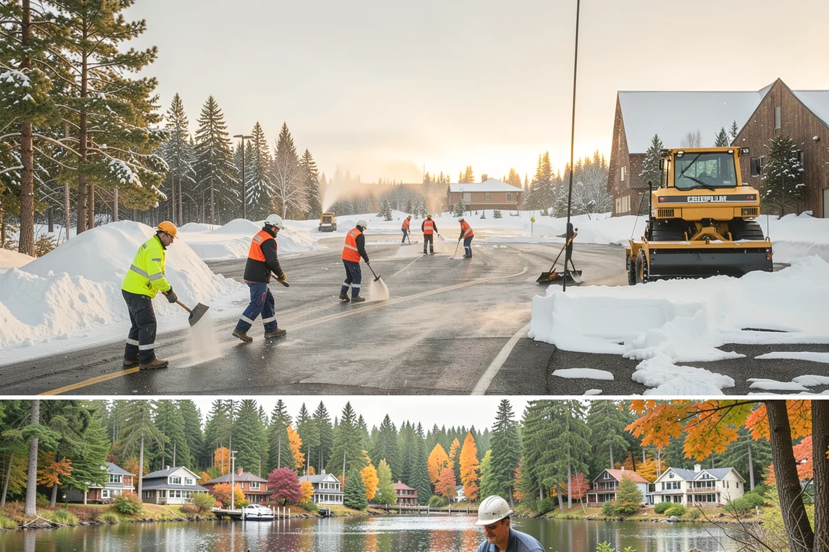 Credit Union Snow Removal in La Conner, Skagit County, WA - Coverage matters most from late November through February during lowland freeze events.
