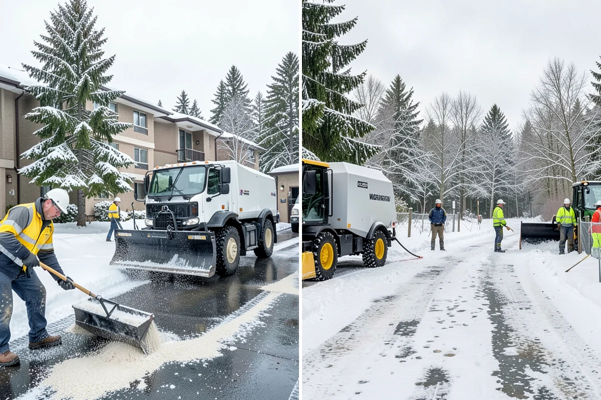 Credit Union Snow Removal in Lakewood, Pierce County, WA - Map member parking, drive-up lanes, and deposit access