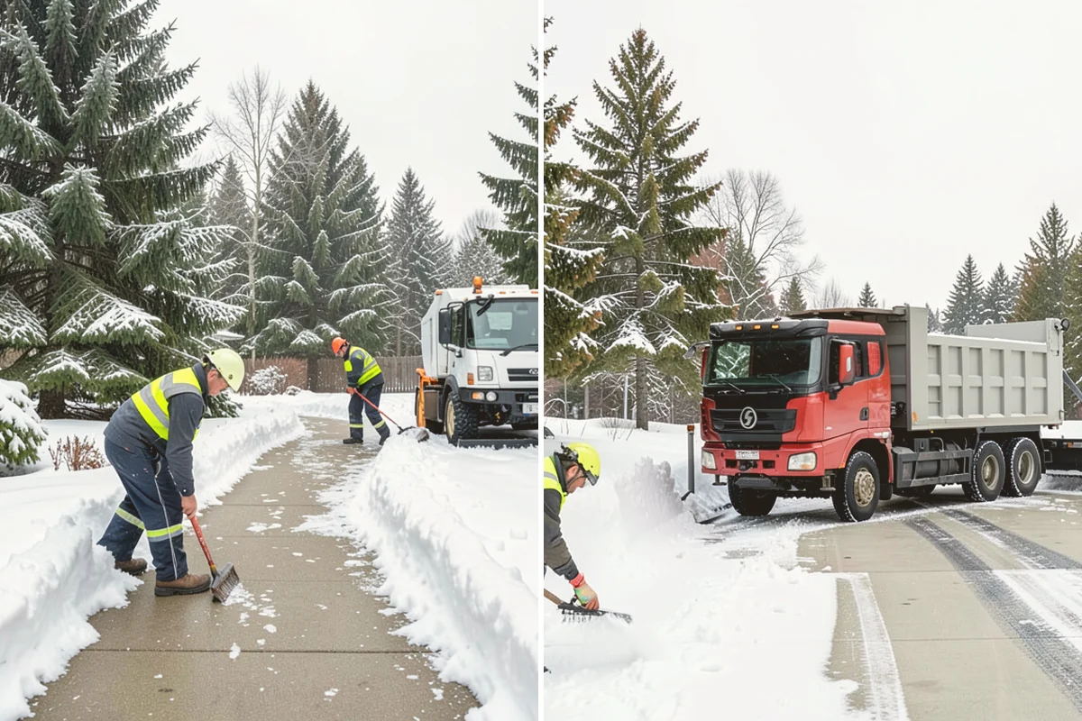 Credit Union Snow Removal in Langley, Island County, WA - Map member parking, drive-up lanes, and deposit access
