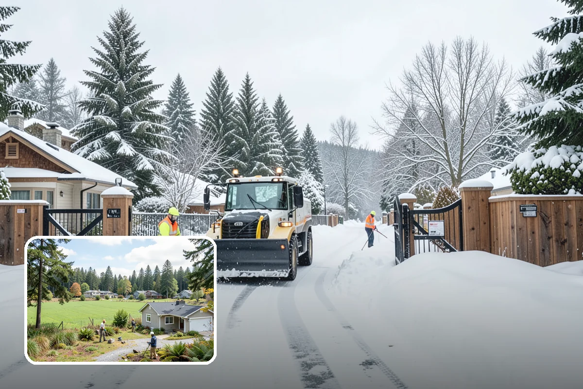 Credit Union Snow Removal in Lyman, Skagit County, WA - Member lots and drive-up lanes cleared before hours