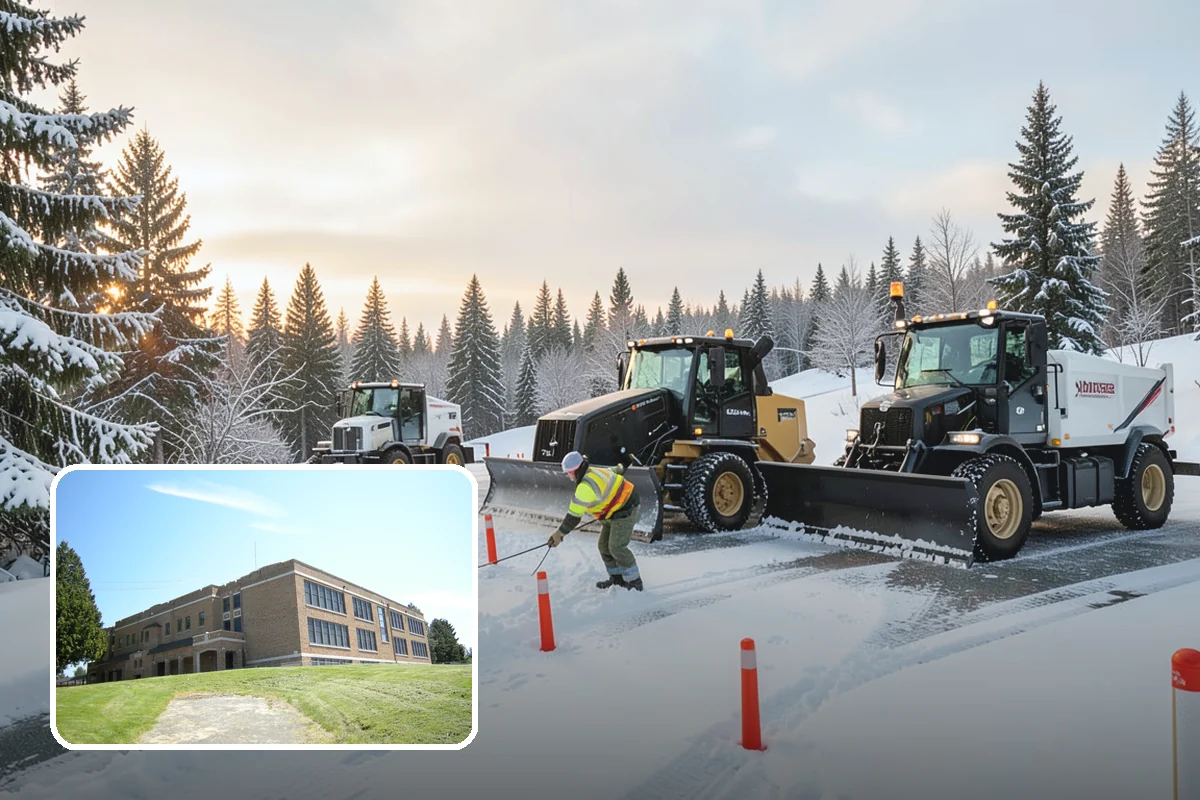 Credit Union Snow Removal in Maple Valley, King County, WA - Member lots and drive-up lanes cleared before hours