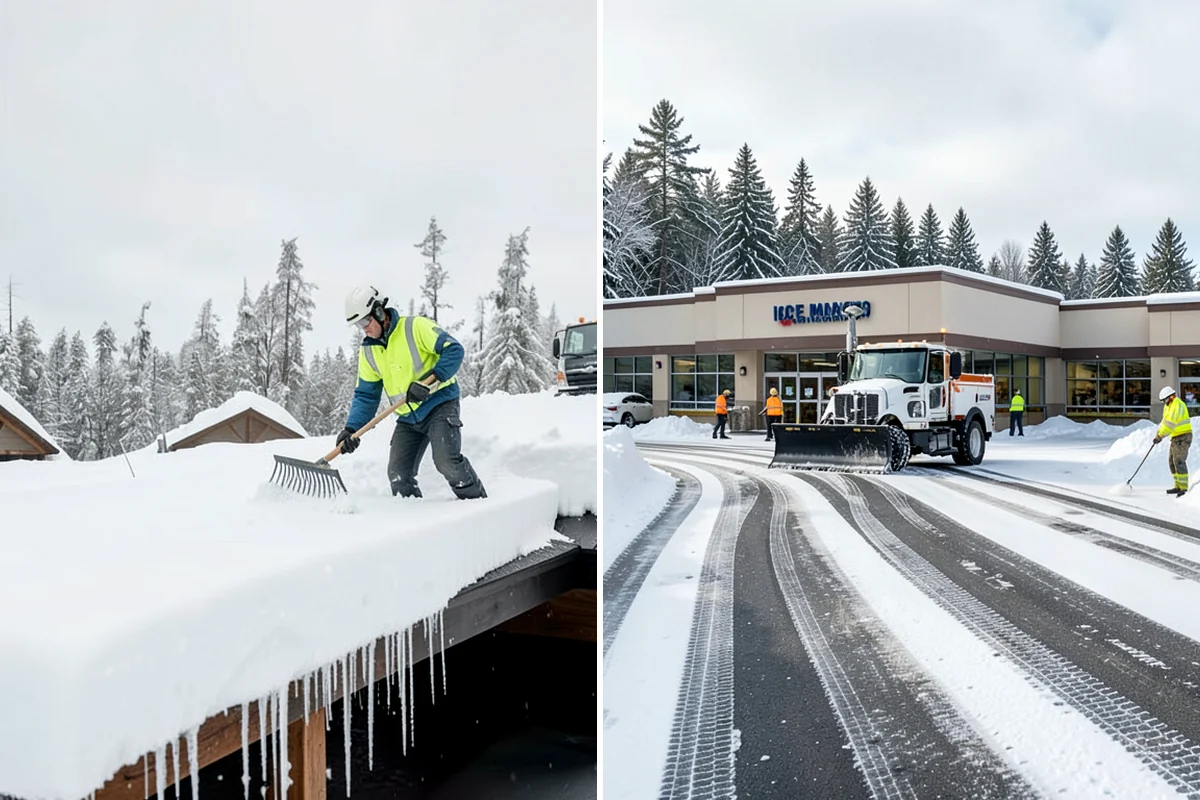 Credit Union Snow Removal in Maple Valley, King County, WA - Map member parking, drive-up lanes, and deposit access