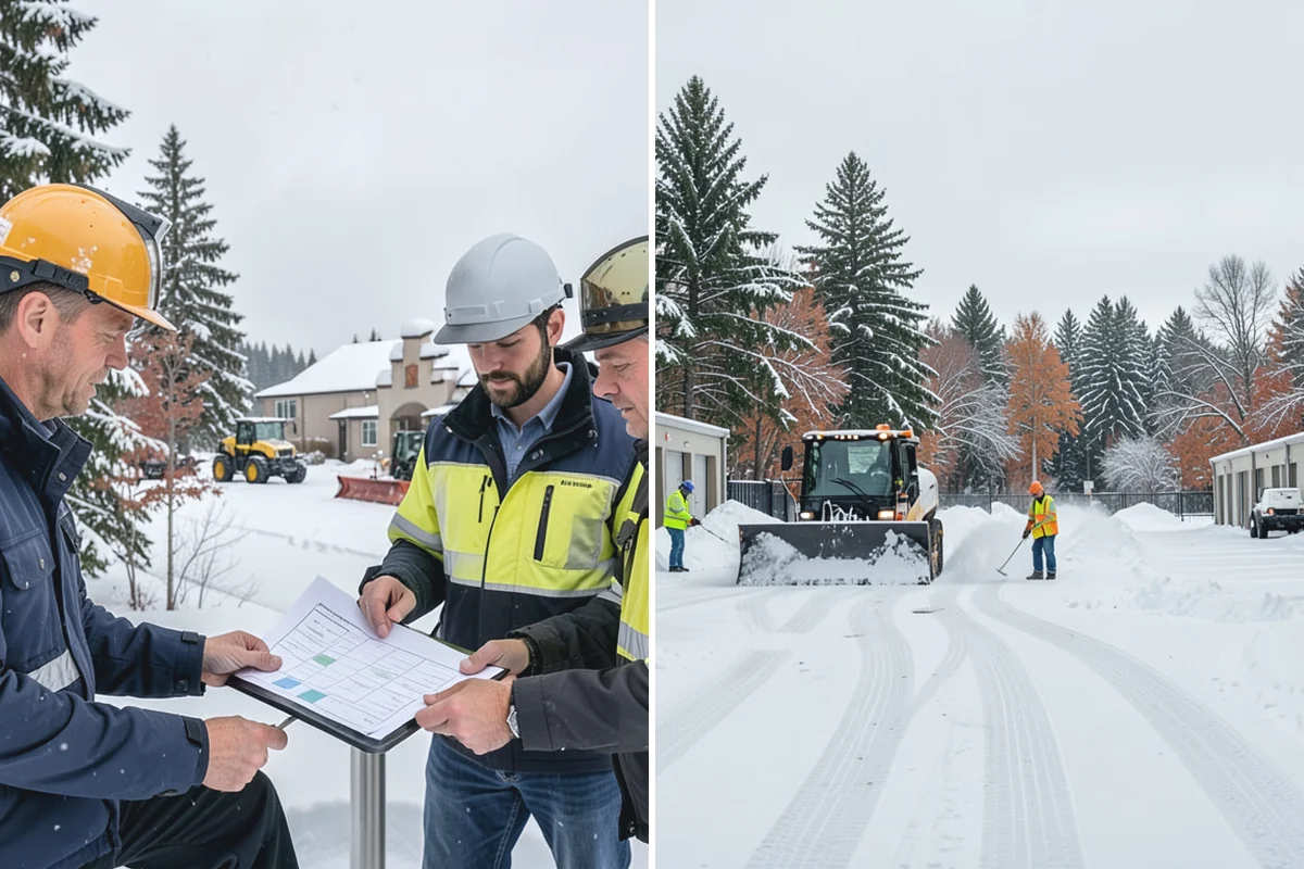 Credit Union Snow Removal in Medina, King County, WA - Map member parking, drive-up lanes, and deposit access