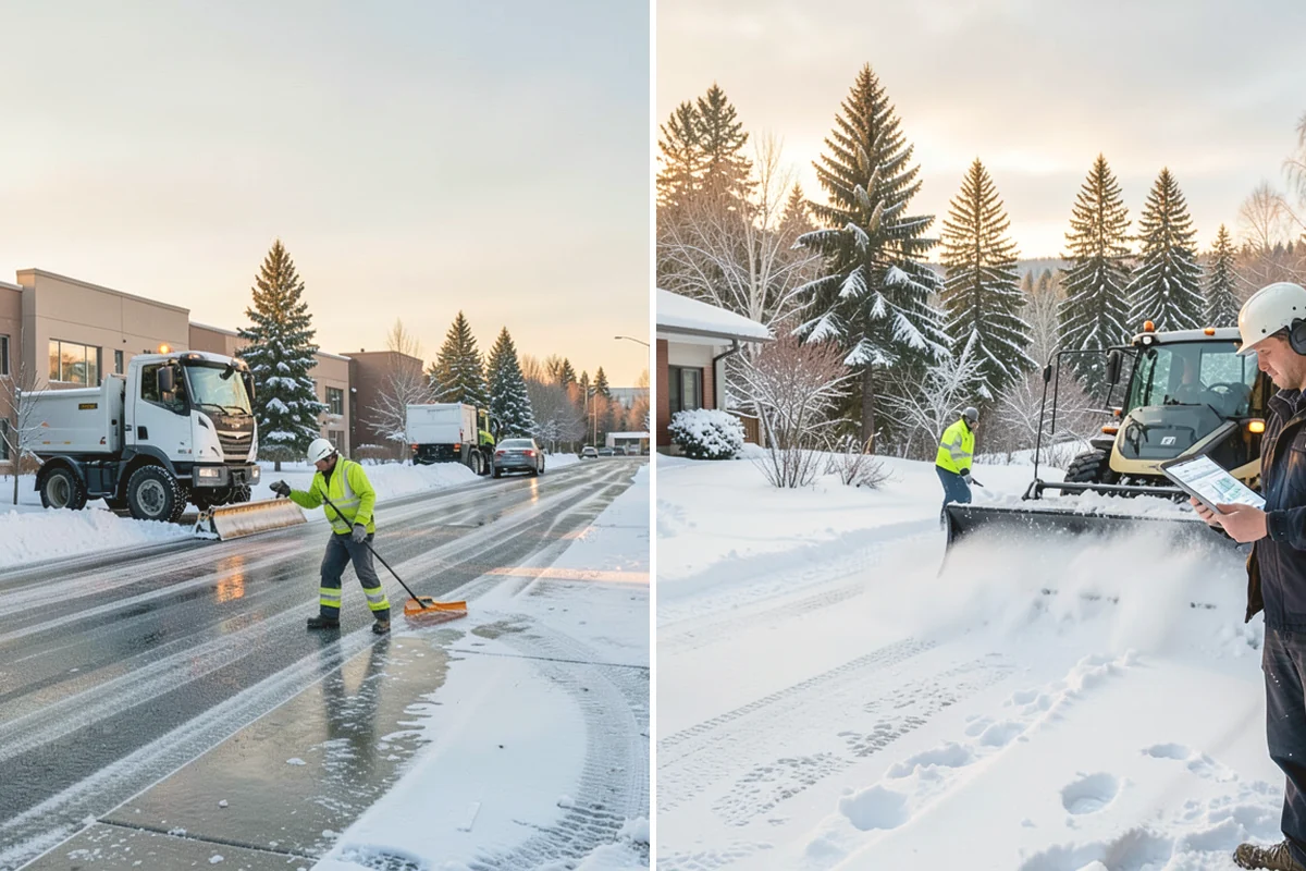 Credit Union Snow Removal in Mill Creek, Snohomish County, WA - Map member parking, drive-up lanes, and deposit access