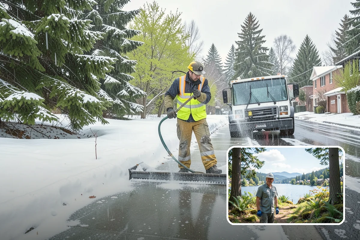 Credit Union Snow Removal in Milton, King County, WA - Member lots and drive-up lanes cleared before hours